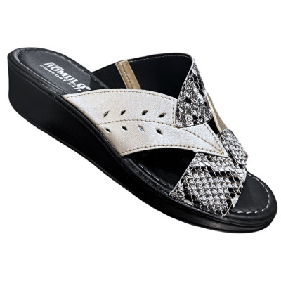 Romulo Sandalia Plata - Blanco Mujer Talla 36 Ref 7129 